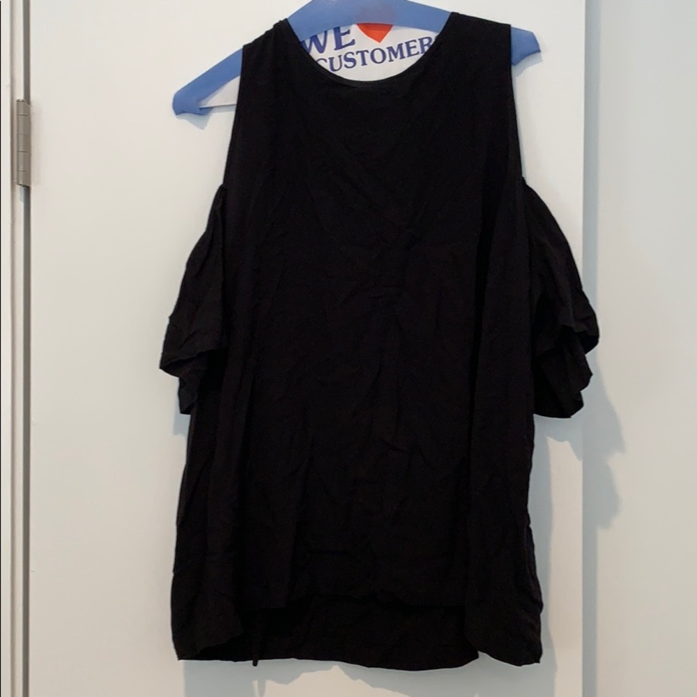 LOFT Black Cold Shoulder Top